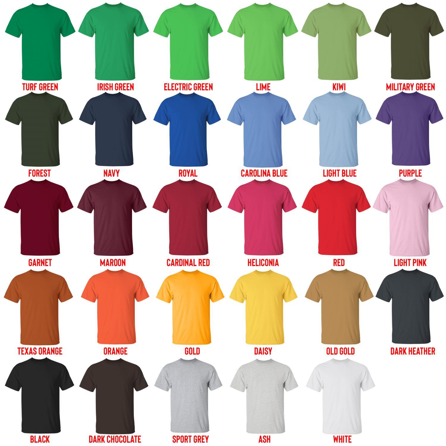 t shirt color chart - The Boondocks Store