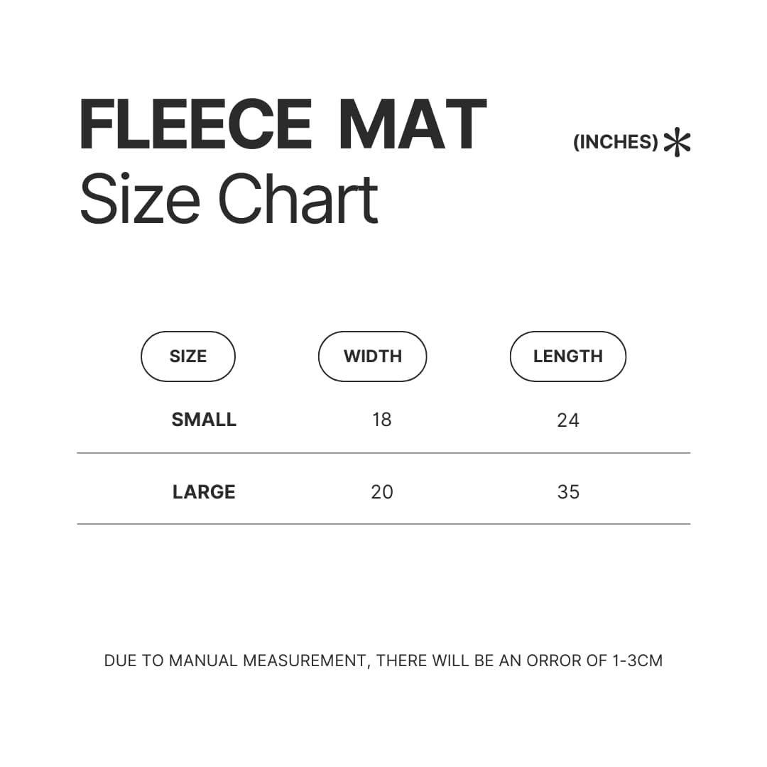 Fleece Mat Size Chart - The Boondocks Store