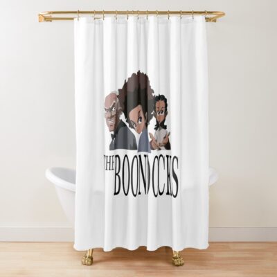 Funny Huey Design Black Text Shower Curtain
